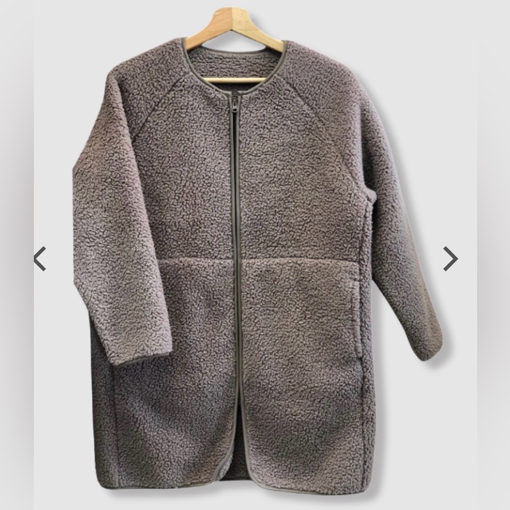 MUJI Women's Fleece Collarless Coat-size L(BNWT)